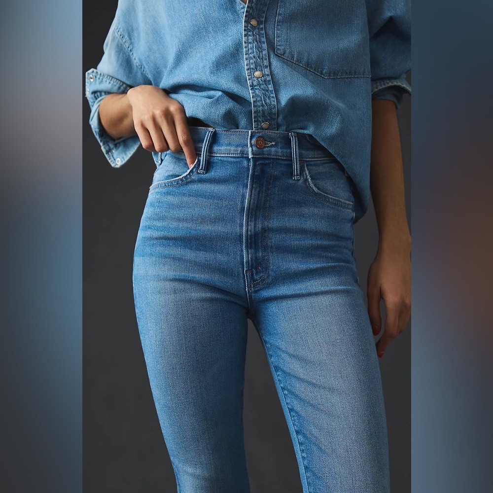 New MOTHER The Hustler High-Rise Ankle Fray Jeans in Layover!!🔥🔥🔥 - Picture 5 of 16